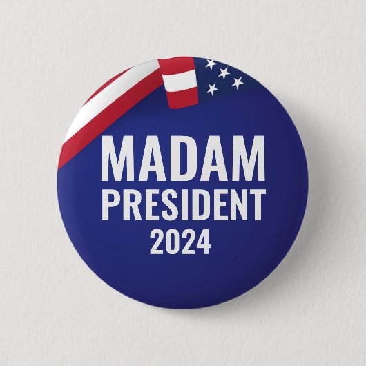 Mevrouw President Harris 2024 Ronde Button 5,7 Cm (Voorkant)