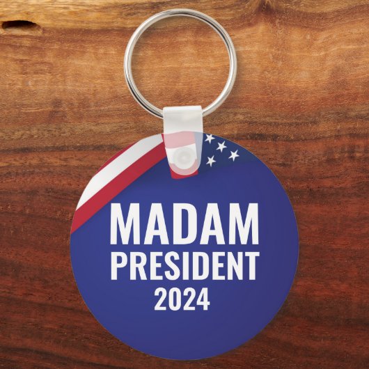 Mevrouw President Harris 2024 Sleutelhanger (Achterkant)