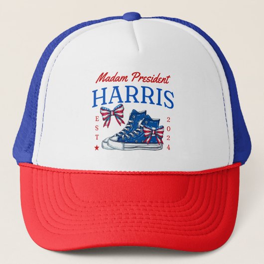 Mevrouw President Harris 2024 Trucker Pet (Voorkant)