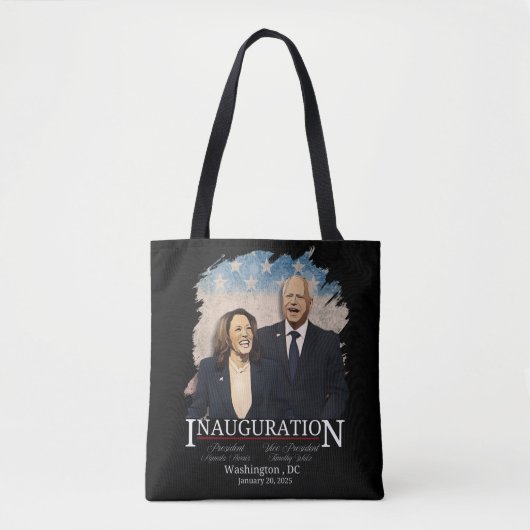 Mevrouw President Harris Walz 2024 Geschiedenis ma Tote Bag (Voorkant)