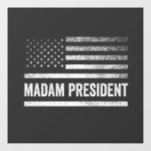 Mevrouw President Harris Walz Amerikaanse Vlag Ver Raamsticker (Vel)