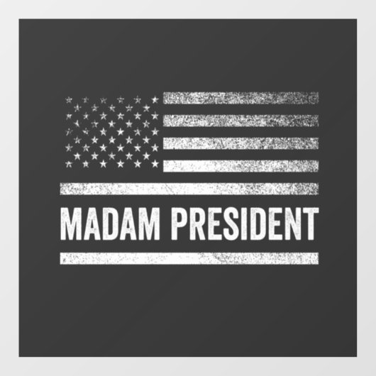 Mevrouw President Harris Walz Amerikaanse Vlag Ver Raamsticker (Vel)