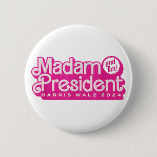Mevrouw President   Harris Walz Ronde Button 5,7 Cm