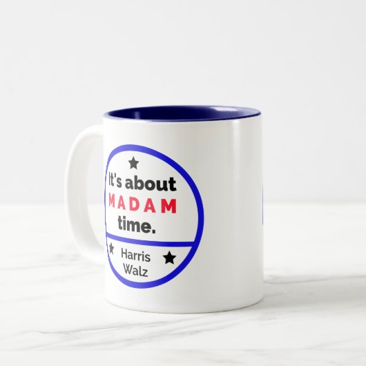 Mevrouw president - het wordt tijd dat Harris Tweekleurige Koffiemok (Voorkant links)