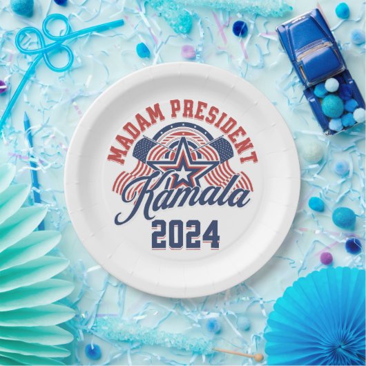 Mevrouw President Kamala Harris 2024 Papieren Bordje (Feest)