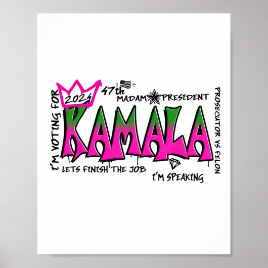 Mevrouw President Kamala Harris 2024 Poster (Voorkant)