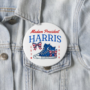 Mevrouw President Kamala Harris 2024 Ronde Button 4,0 Cm