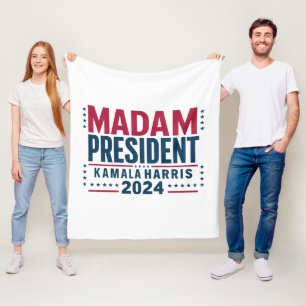 Mevrouw President Kamala Harris 2024 Stem Democrat Fleece Deken