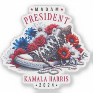 Mevrouw President Kamala Harris 2024 Stem Democrat Sticker