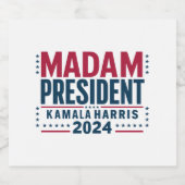 Mevrouw President Kamala Harris 2024 Vote Democraa Bier Etiket (Enkel label)
