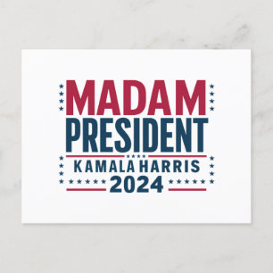 Mevrouw President Kamala Harris 2024 Vote Democraa Briefkaart