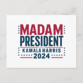 Mevrouw President Kamala Harris 2024 Vote Democraa Briefkaart (Voorkant)