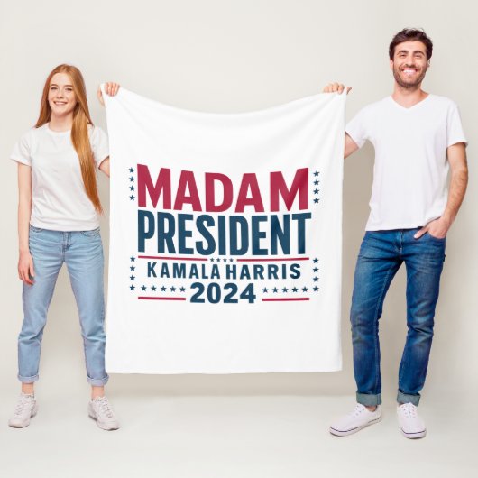 Mevrouw President Kamala Harris 2024 Vote Democraa Fleece Deken (In situ)