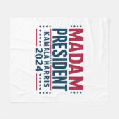 Mevrouw President Kamala Harris 2024 Vote Democraa Fleece Deken (Voorkant (Horizontaal))