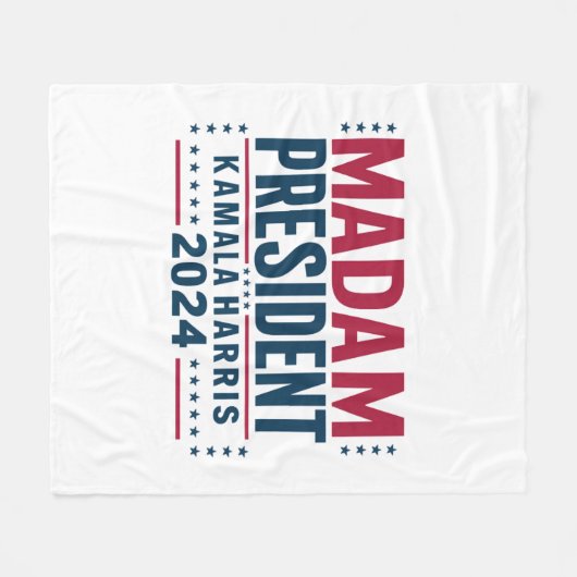 Mevrouw President Kamala Harris 2024 Vote Democraa Fleece Deken (Voorkant (Horizontaal))