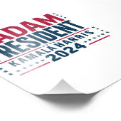 Mevrouw President Kamala Harris 2024 Vote Democraa Foto Afdruk (Hoek)