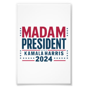Mevrouw President Kamala Harris 2024 Vote Democraa Foto Afdruk