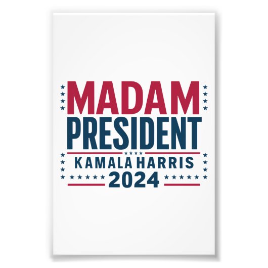 Mevrouw President Kamala Harris 2024 Vote Democraa Foto Afdruk (Voorkant)