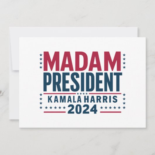 Mevrouw President Kamala Harris 2024 Vote Democraa Kaart (Voorkant)