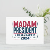 Mevrouw President Kamala Harris 2024 Vote Democraa Kaart (Staand voorkant)
