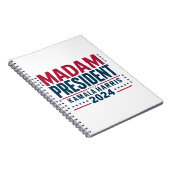 Mevrouw President Kamala Harris 2024 Vote Democraa Notitieboek (Rechterzijde)