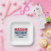 Mevrouw President Kamala Harris 2024 Vote Democraa Papieren Bordje (Feest)