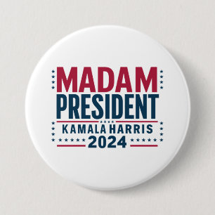 Mevrouw President Kamala Harris 2024 Vote Democraa Ronde Button 7,6 Cm