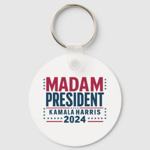 Mevrouw President Kamala Harris 2024 Vote Democraa Sleutelhanger