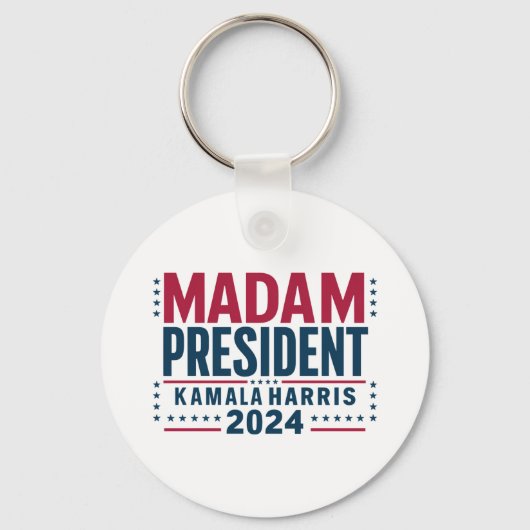 Mevrouw President Kamala Harris 2024 Vote Democraa Sleutelhanger (Voorkant)