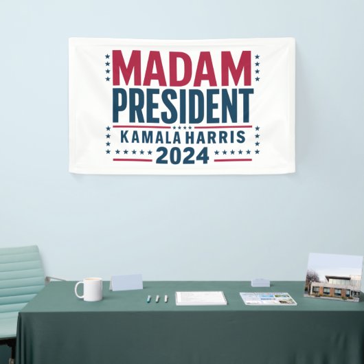 Mevrouw President Kamala Harris 2024 Vote Democraa Spandoek (Beurs)