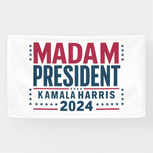 Mevrouw President Kamala Harris 2024 Vote Democraa Spandoek (Horizontaal)