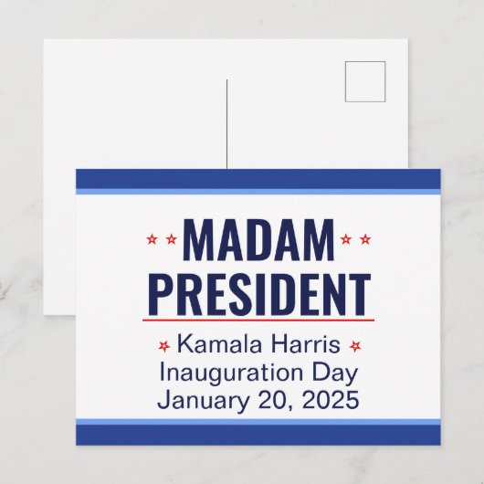 Mevrouw President Kamala Harris Inhuldiging Briefkaart (Voorkant / Achterkant)