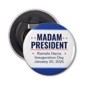 Mevrouw President Kamala Harris Inhuldiging Button Flesopener (Voorkant)
