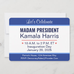 Mevrouw President Kamala Harris Inhuldiging Kaart