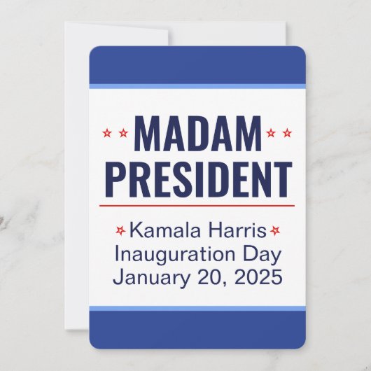 Mevrouw President Kamala Harris Inhuldiging Kaart (Voorkant)