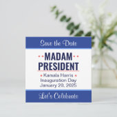 Mevrouw President Kamala Harris Inhuldiging Save The Date (Staand voorkant)