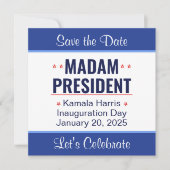 Mevrouw President Kamala Harris Inhuldiging Save The Date (Voorkant)