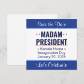 Mevrouw President Kamala Harris Inhuldiging Save The Date (Voorkant / Achterkant)