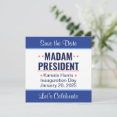 Mevrouw President Kamala Harris Inhuldiging Save The Date (Staand voorkant)