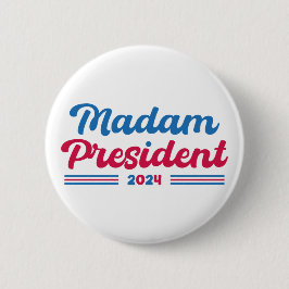Mevrouw President Kamala Harris Typografische verk Ronde Button 5,7 Cm