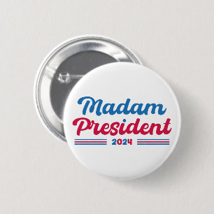 Mevrouw President Kamala Harris Typografische verk Ronde Button 5,7 Cm