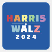 MEVROUW PRESIDENT KAMALA HARRIS WALZ 2024 VIERKANTE STICKER (Voorkant)