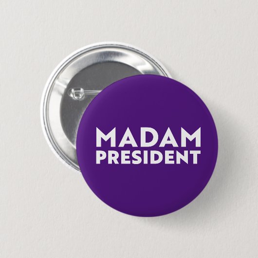 Mevrouw President moderne gedurfde typografie paar Ronde Button 5,7 Cm (Voorkant /achterkant)