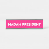 Mevrouw president moderne gewaagde typografie hot  bureau naambordje (Voorkant)