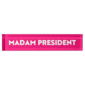 Mevrouw president moderne gewaagde typografie hot  naambordje (Voorkant)