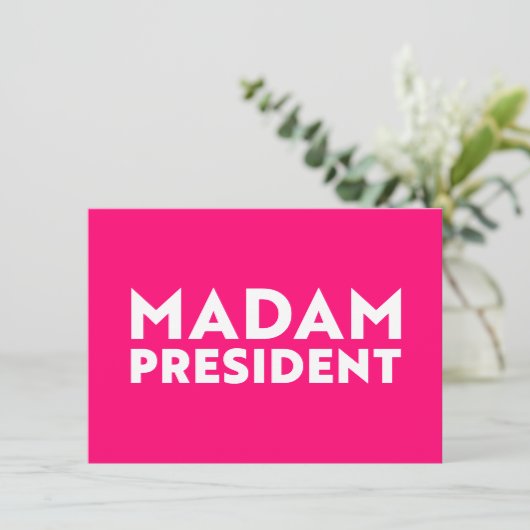 Mevrouw President moderne gewaagde typografie hot  Notitiekaartje (Staand voorkant)