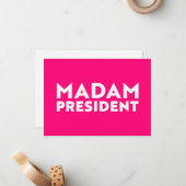 Mevrouw President moderne gewaagde typografie hot  Notitiekaartje (Voorkant / Achterkant in situ)