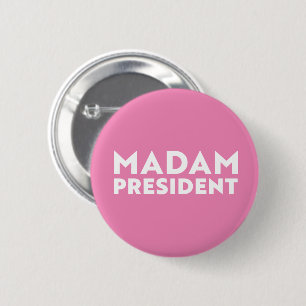 Mevrouw President moderne gewaagde typografie roze Ronde Button 5,7 Cm