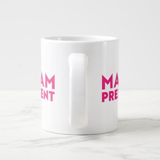 Mevrouw President, moderne hot pink typografie Grote Koffiekop (Achterkant)
