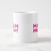 Mevrouw President, moderne hot pink typografie Grote Koffiekop (Voorkant)
